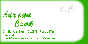 adrian csak business card